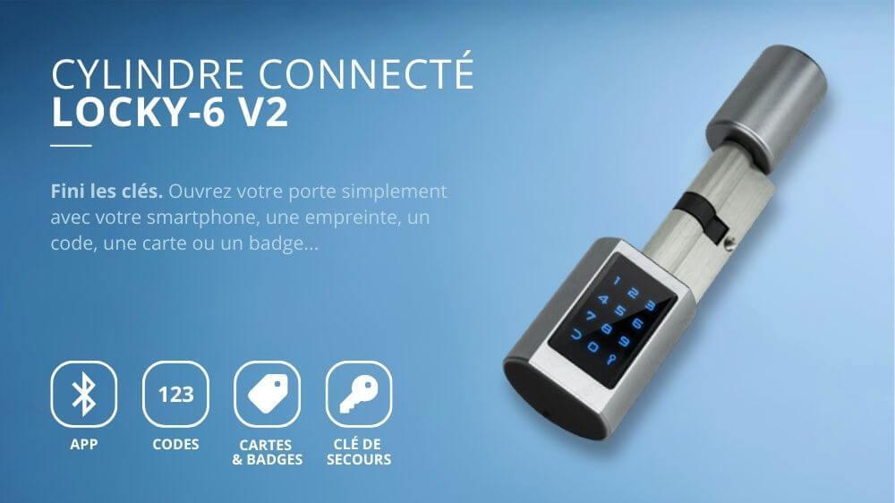 Cylindre connect&eacute; &eacute;lectronique LOCKY-6 V2
