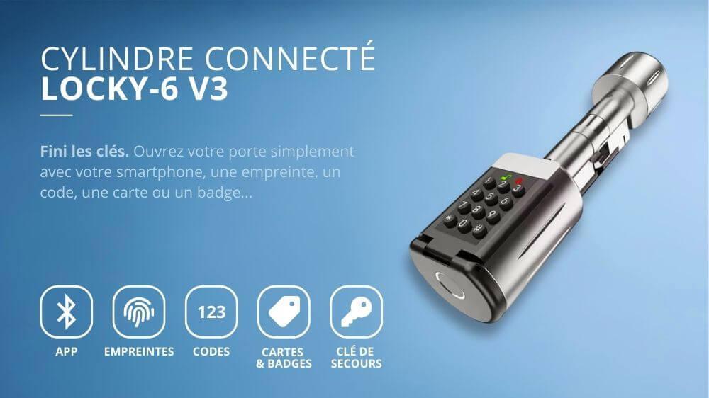 Cylindre connect&eacute; &eacute;lectronique LOCKY-6 V3