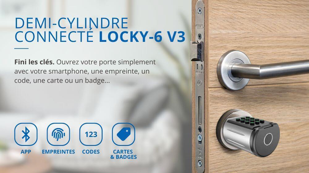 Demi-Cylindre connect&eacute; &eacute;lectronique LOCKY-6 V3