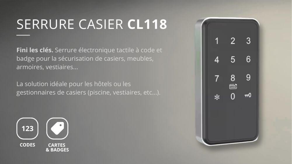 Serrure casiers CL118 Serrure électronique pour casiers et meubles CL118