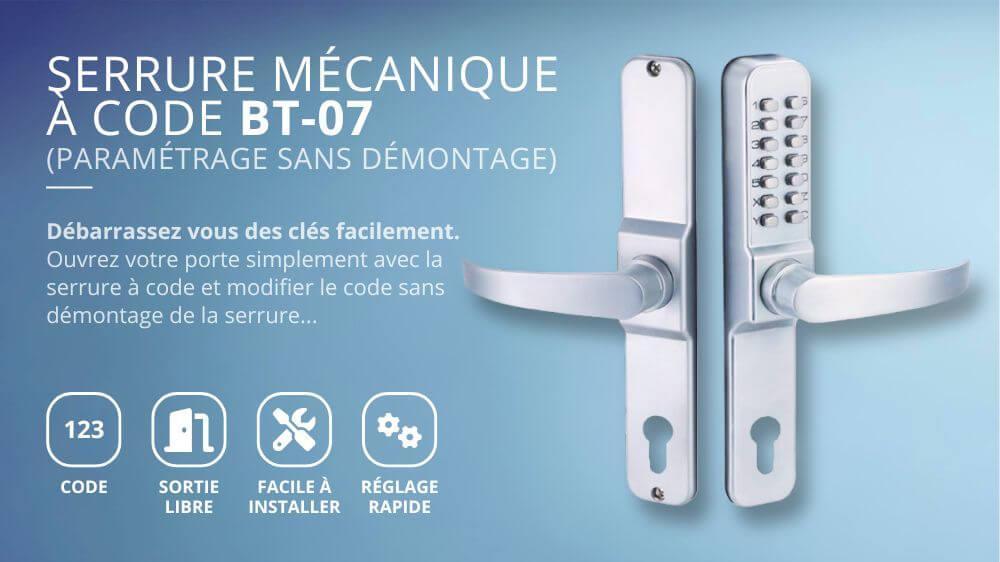 Serrure mecanique a code BT07 avec changement de code sans d&eacute;montage