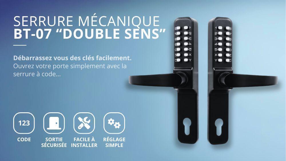 Serrure m&eacute;canique &agrave; code BT07 Double coloris noir