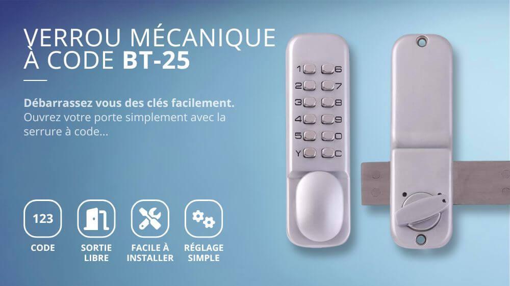 Serrure m&eacute;canique &agrave; code BT25